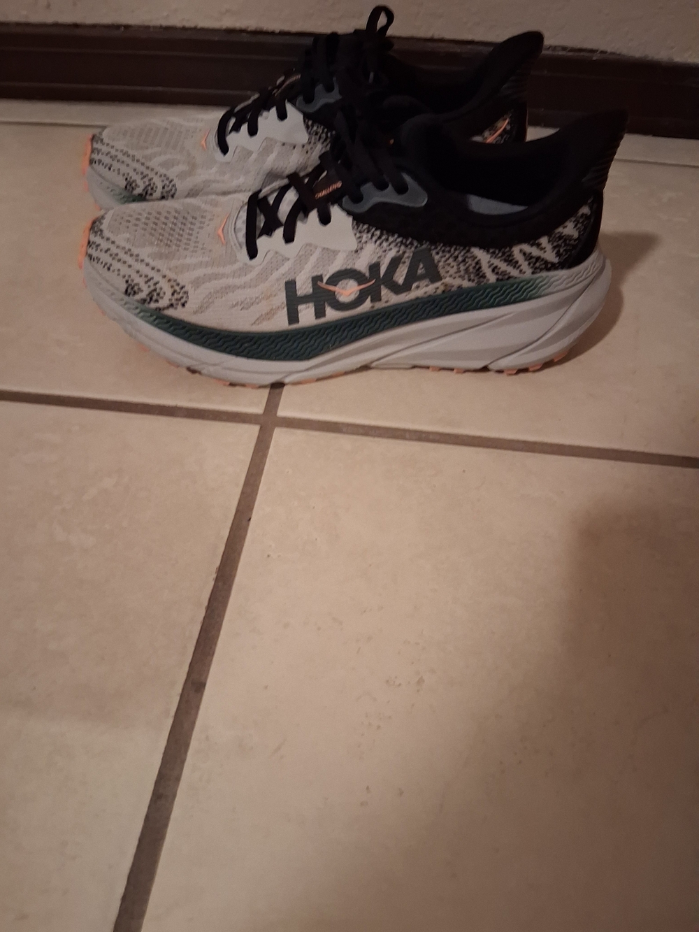 HOKA Men's White & Black Running Shoes